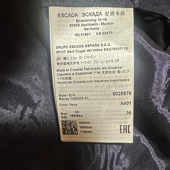 Escada Blazer with Navy Stripes and Red Dots - Picture 6 of 9